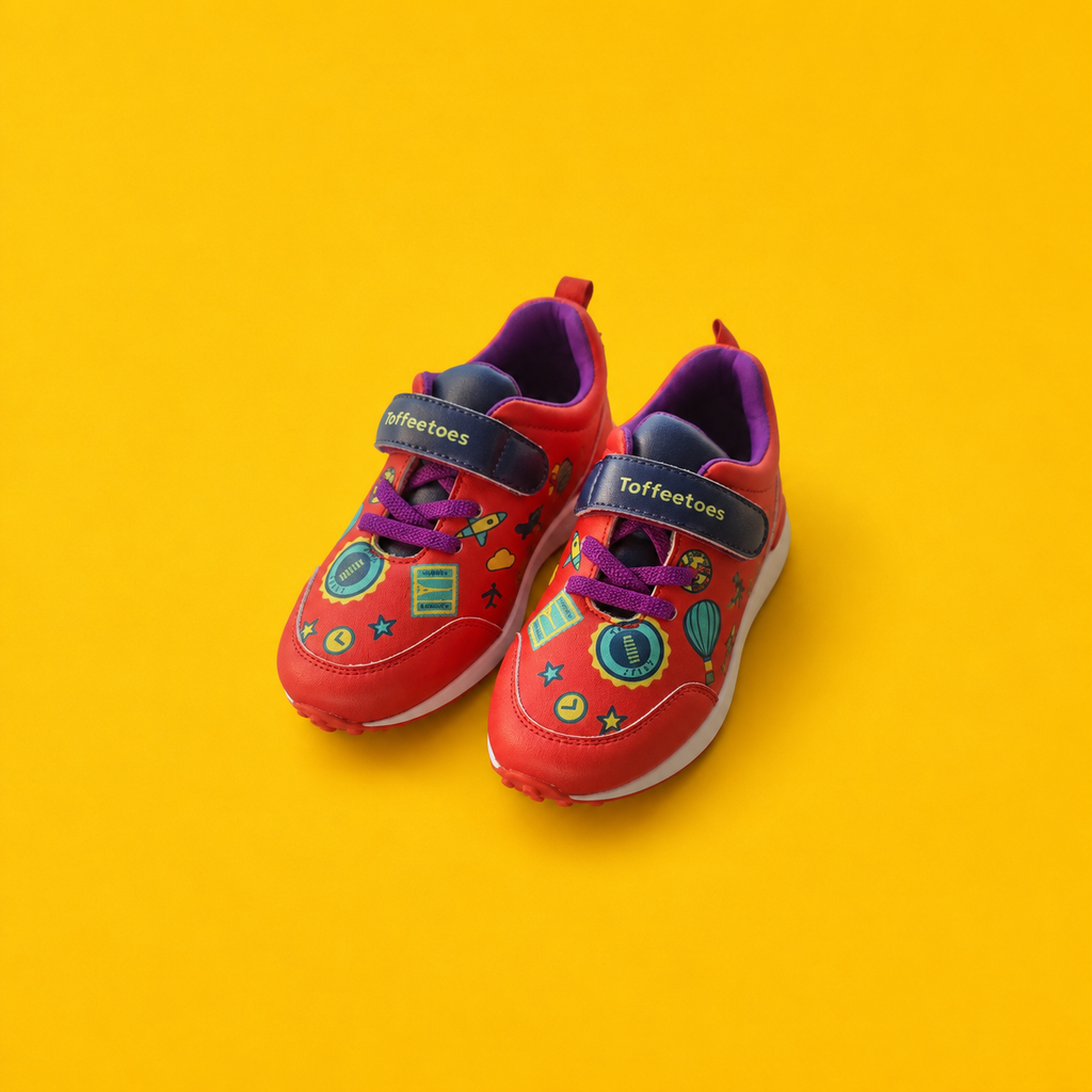 Globetrotters Adventure Red Kids Sneakers