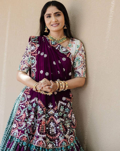 Muslin Cotton Digital Print Work Chaniya Choli Dress (Stitched)