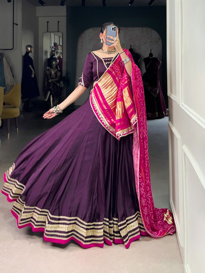 Pastel Silk Georgette Mirror Work Navratri Special Designer Chaniya Choli (Ready to Wear)