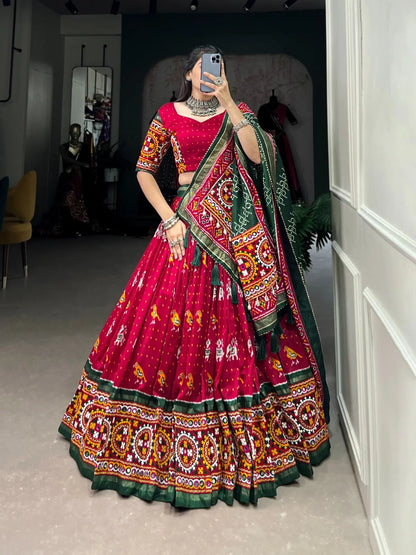 Tussar Silk Patola Print Navratri Special Chaniya Choli