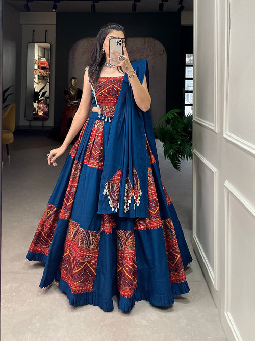 Pure Cotton Garba Navratri Special Lehenga Choli Blouse Set