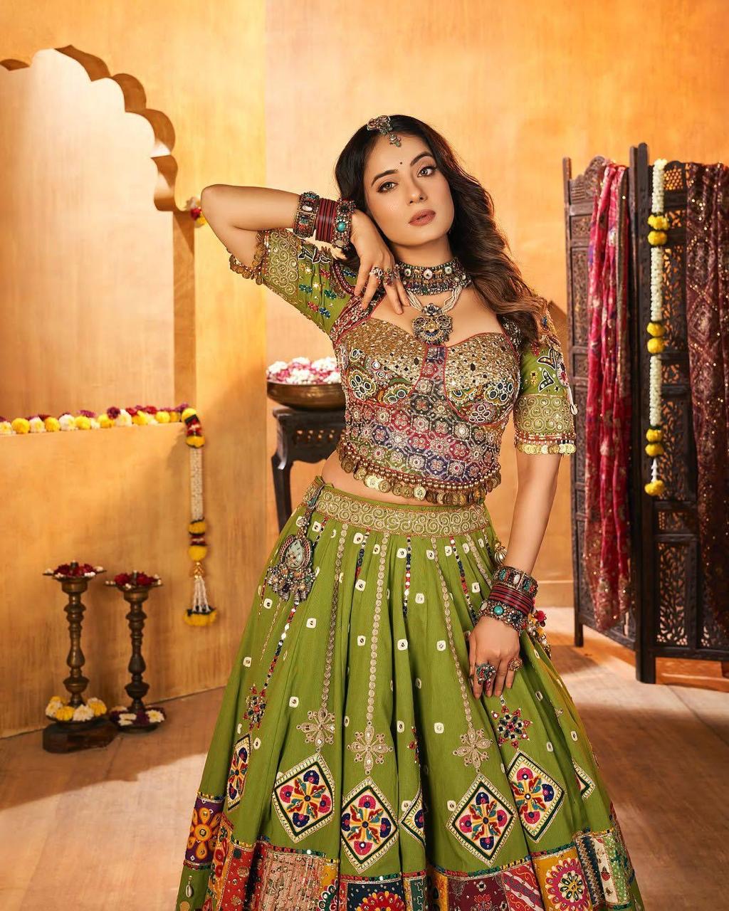 Ethenika Originals Designer Mirror Work Chaniya Choli Set