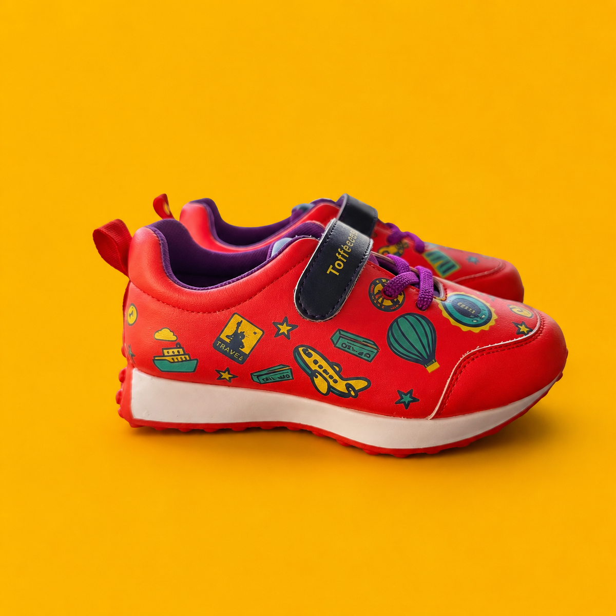 Globetrotters Adventure Red Kids Sneakers
