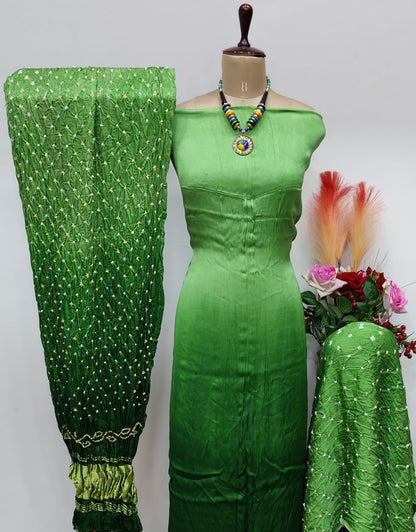 Modal Silk Heavy Kutch Bandhani Dress Material