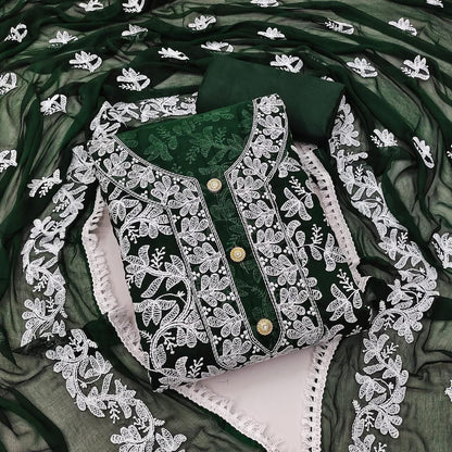 Modal Heavy Embroidery Nazneen work Dress Material(Unstitched)