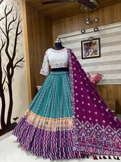 Muslin Cotton Digital Print Work Chaniya Choli Dress (Stitched)