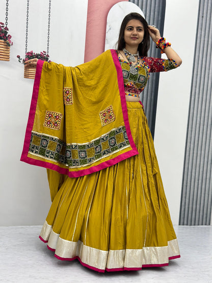Pure Cotton Foil Print Lace work Navratri Special Chaniya Choli