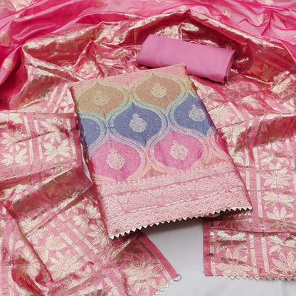 Organza silk Jeckard weaving dress material