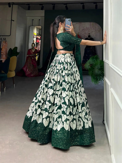 Tussar Silk Digital Print work Lehenga Choli