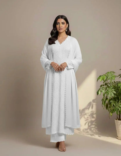 Trending Chikankari Kurti Palazzo Set